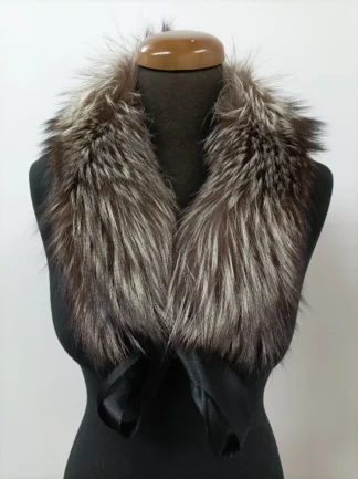 Fur collar, Fox high quality fur collar Silver and brown color, coat winter accessories