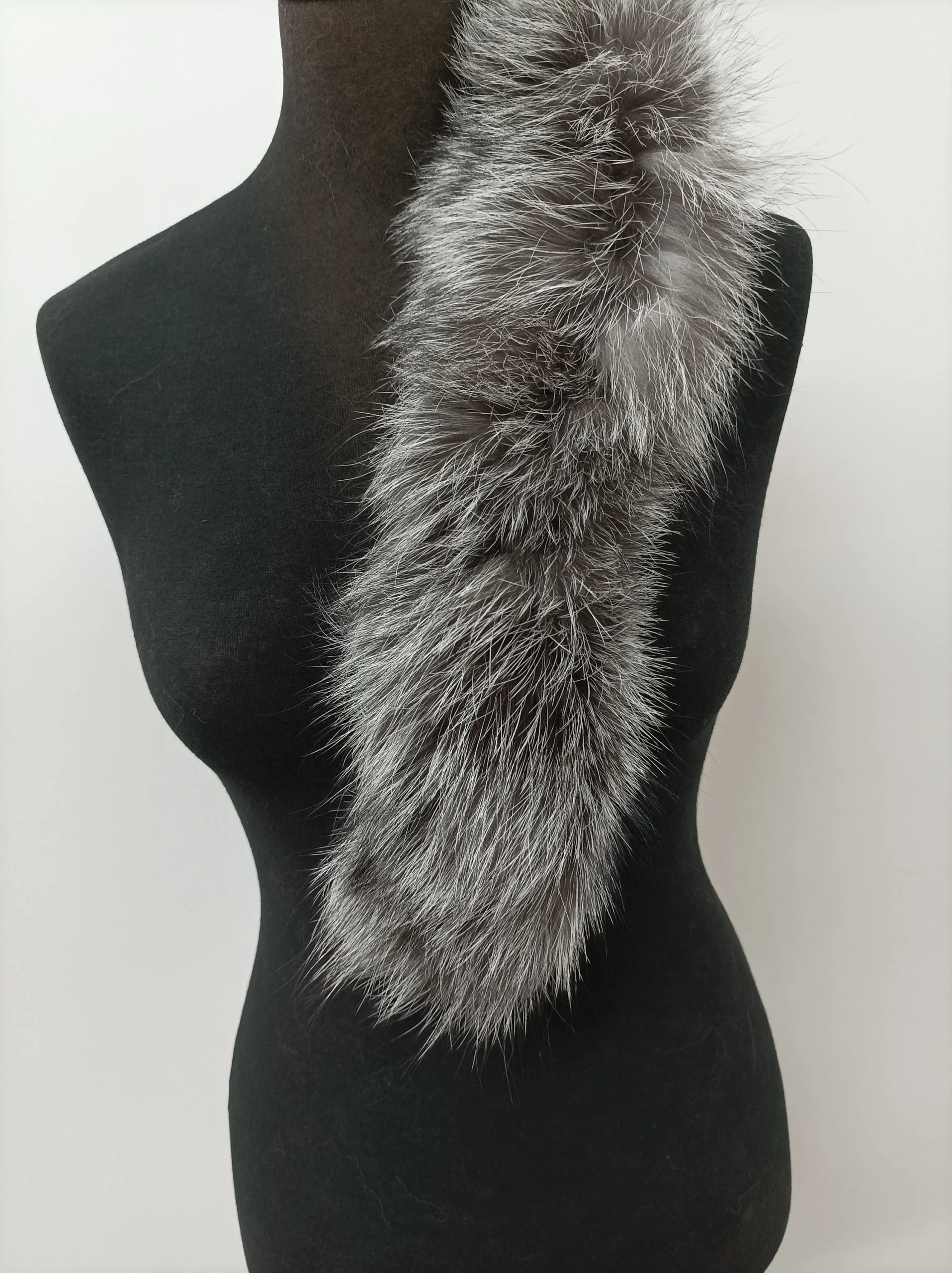 Fur hood trim, real fox hood trim, fur collar, silver color, fox fur hood trim, fur scarf.