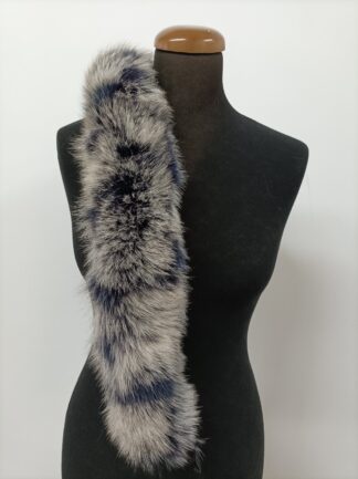 Fur hood trim, real fox hood trim, fur collar, blue & white color, fox fur hood trim, fur scarf