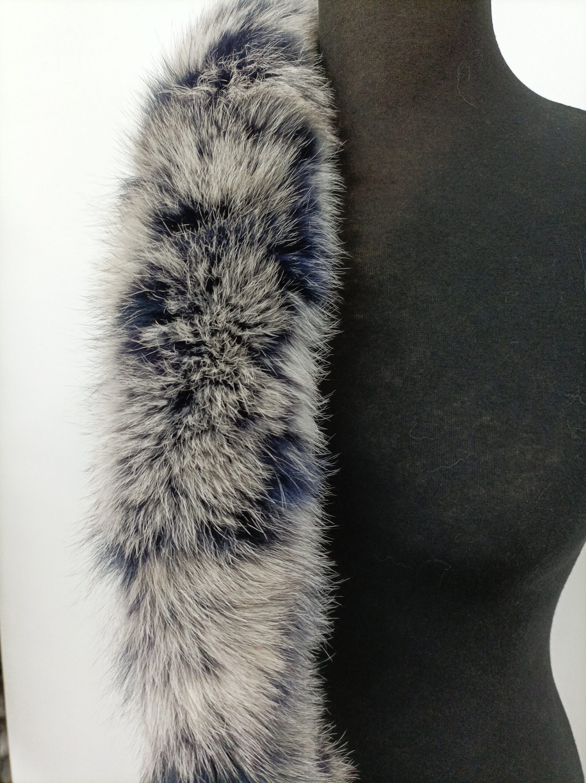 Fur hood trim, real fox hood trim, fur collar, blue & white color, fox fur hood trim, fur scarf - Image 5