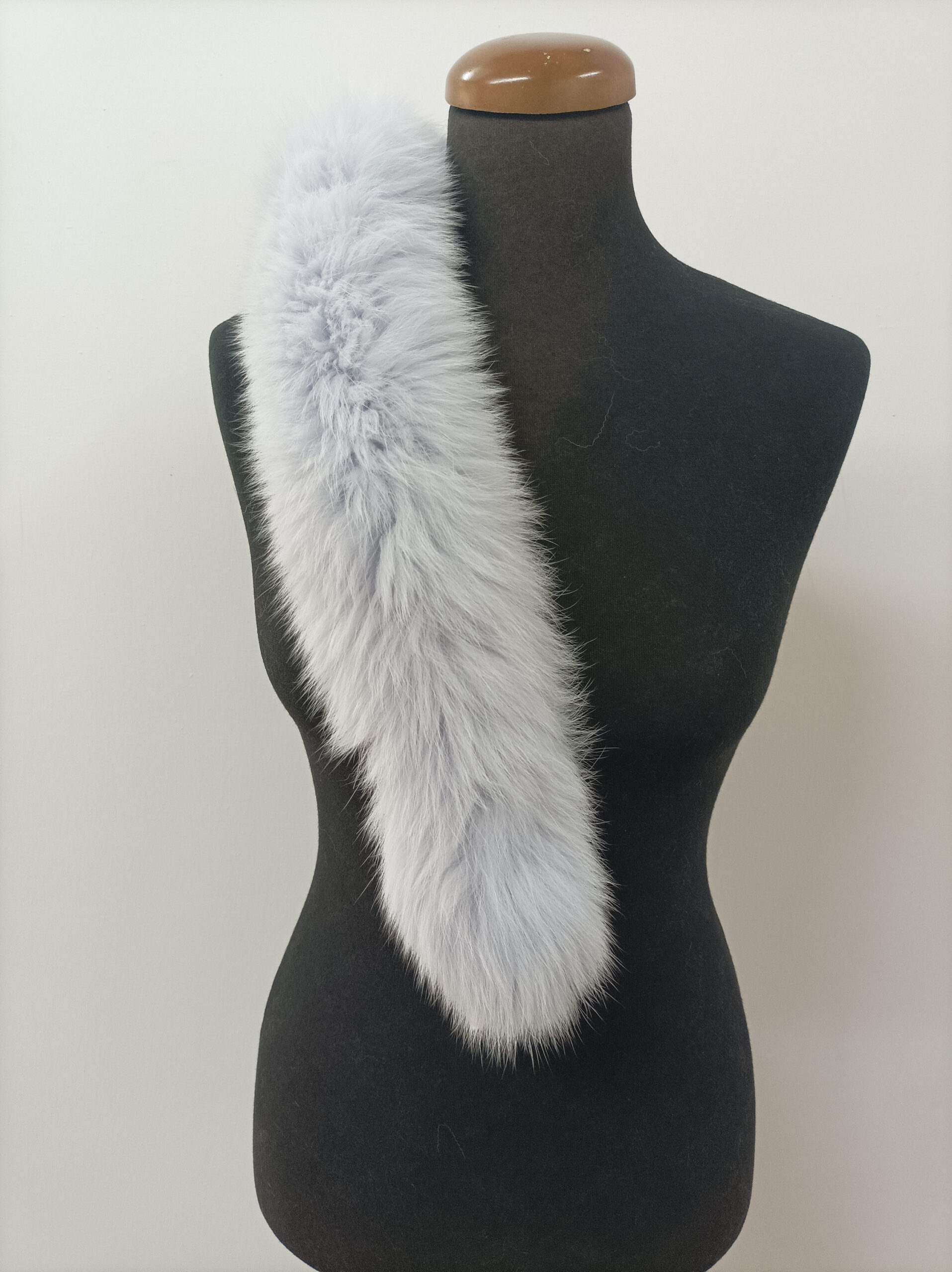 Fur hood trim, real fox hood trim, fur collar, light color of the sky, fox fur hood trim, fur scarf.