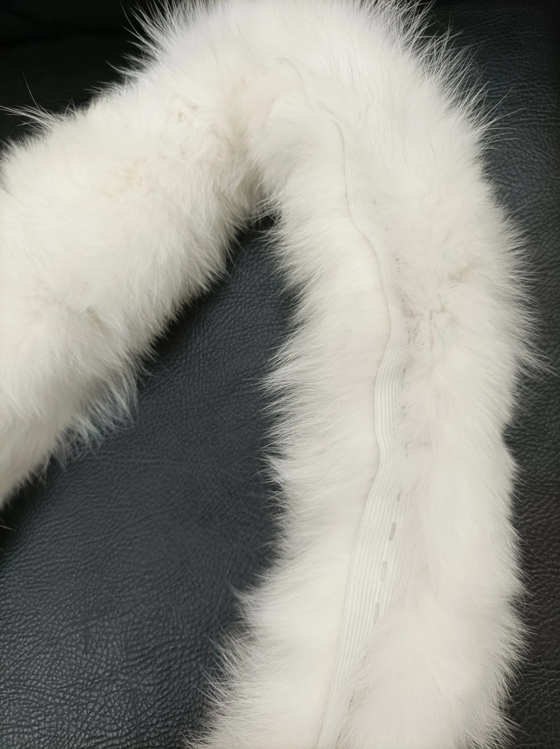 Fur hood trim, real fox hood trim, fur collar, white color, fox fur hood trim, fur scarf. - Image 4