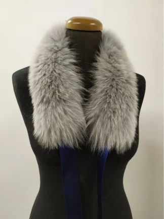 Gray Fox Fur Collar: Winter Coat Accessory