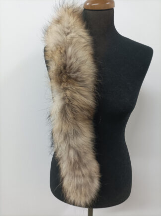 Fur finn raccoon trim for hood natural color/ Fur strips accessories for jackets and coats/ unisex mens womans