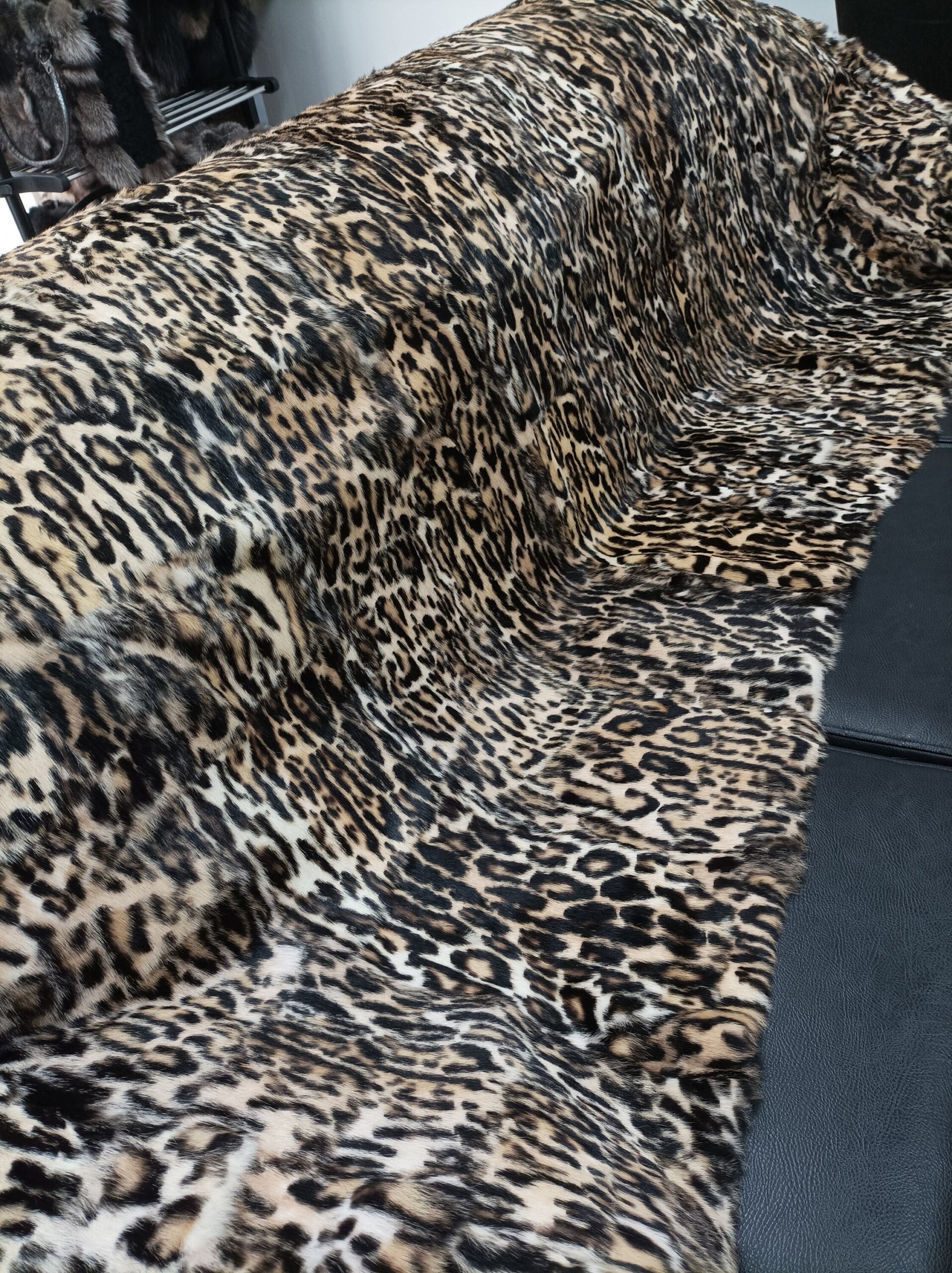 Real Rabbit fur blanket throw Leopar, Home warmer