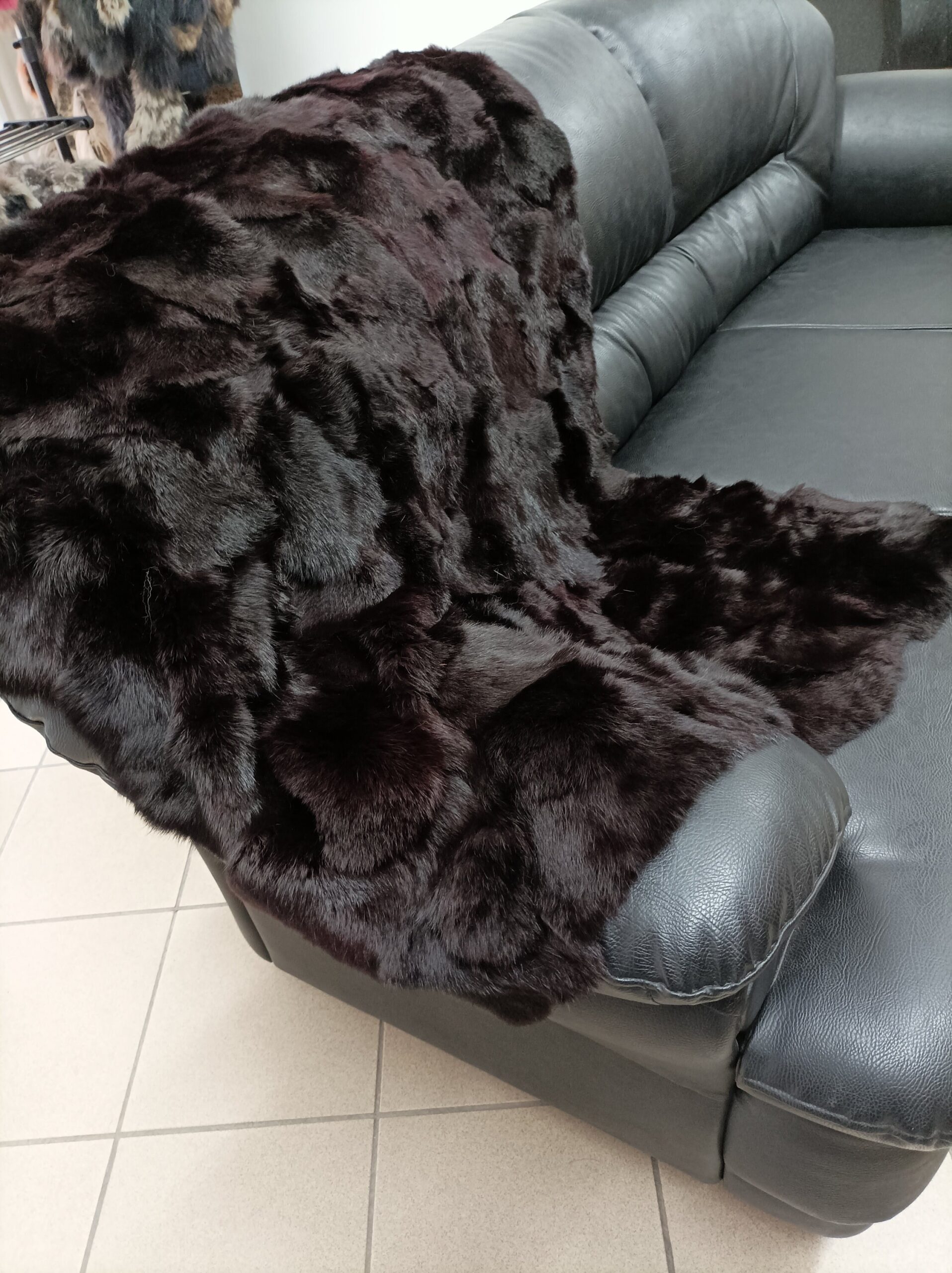 Real Rabbit fur blanket throw, Home warmer - Image 2