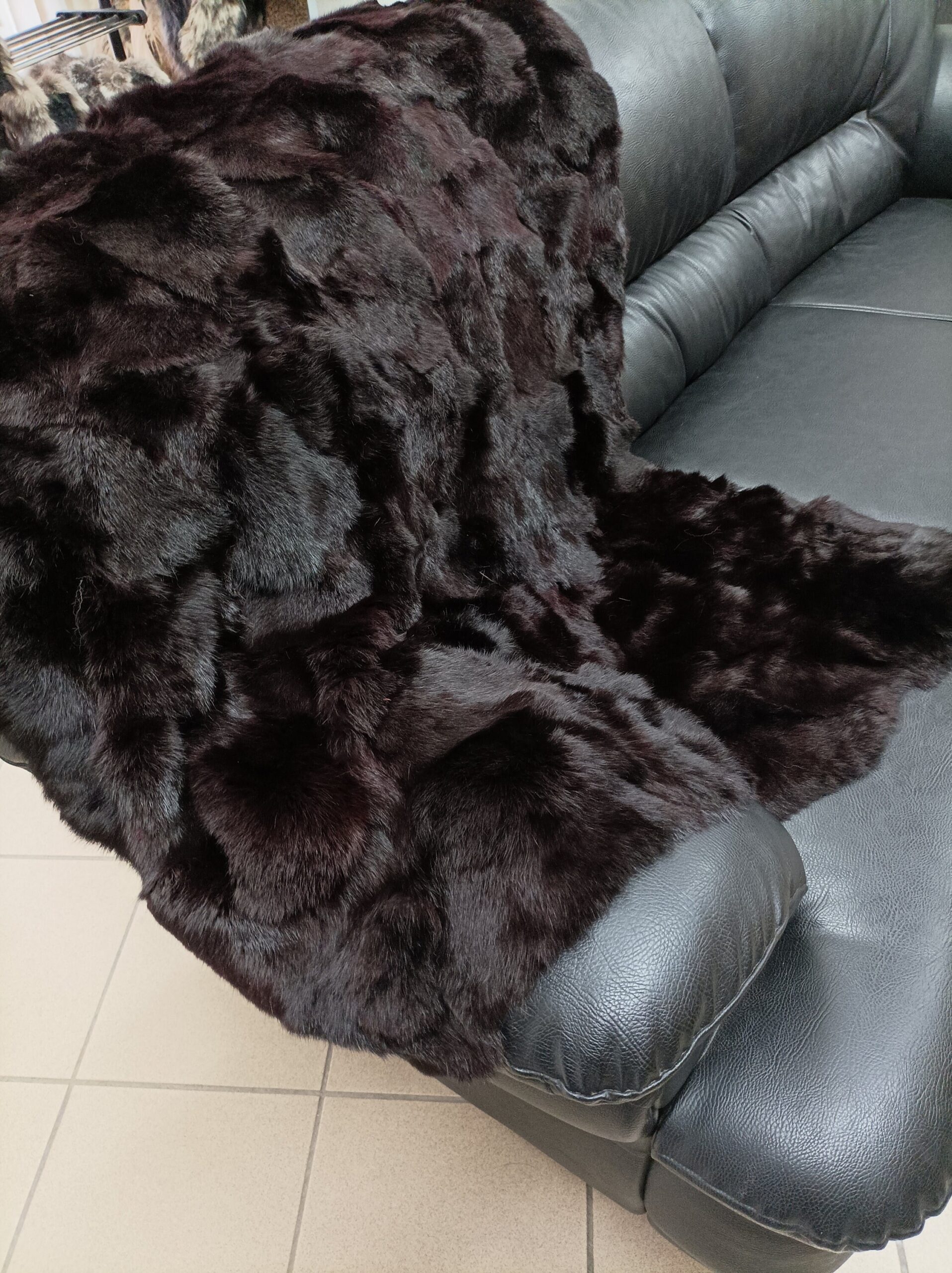 Real Rabbit fur blanket throw, Home warmer - Image 4