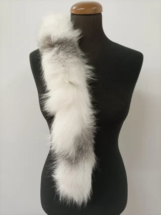 Platinum Fox Fur Hood Trim: Sew-On Fur Scarf (73cm)