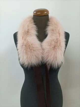 Pink Fox Fur Collar: Winter Coat Accessory