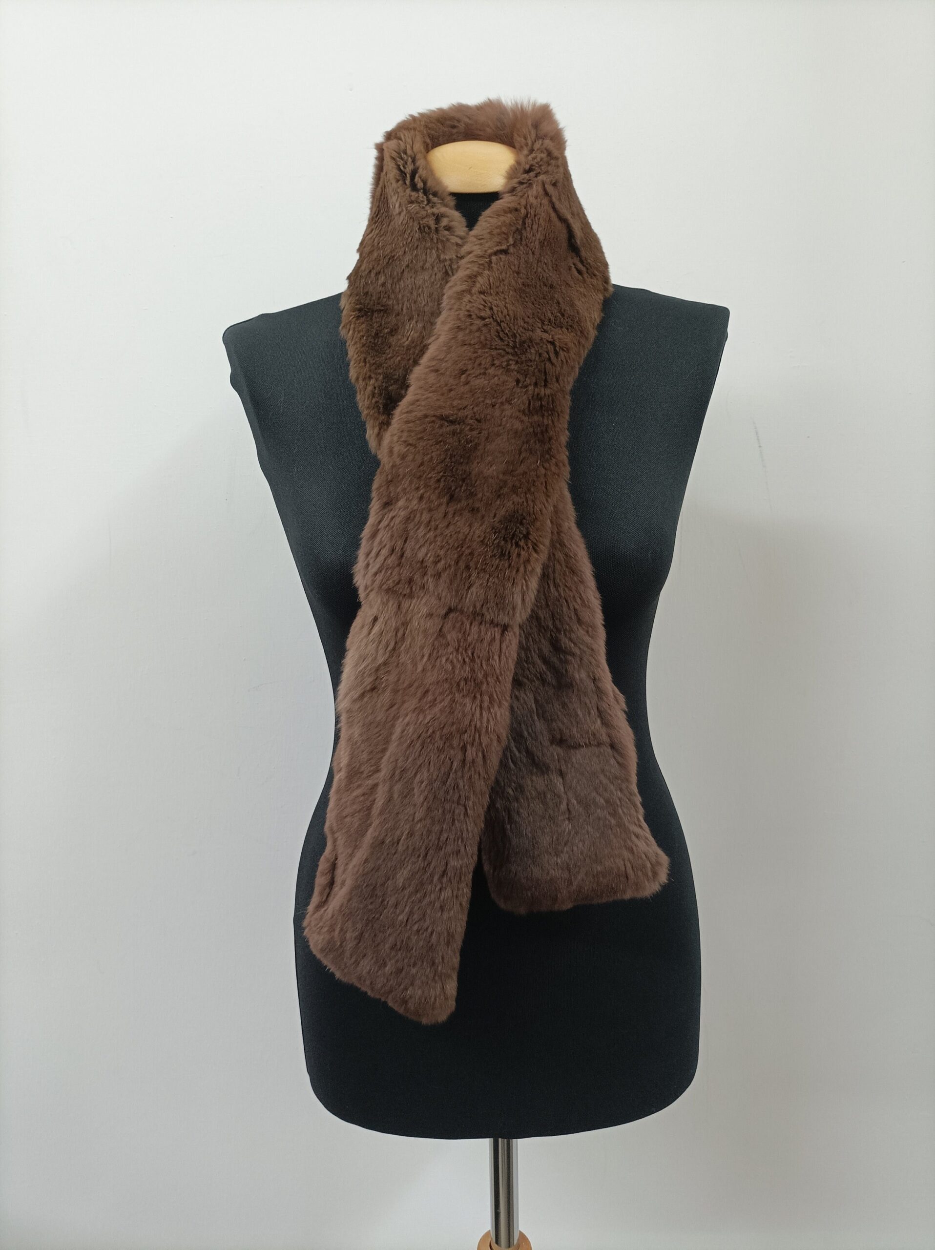 Brown Rabbit Fur Scarf: Winter Neck Warmer - Image 2