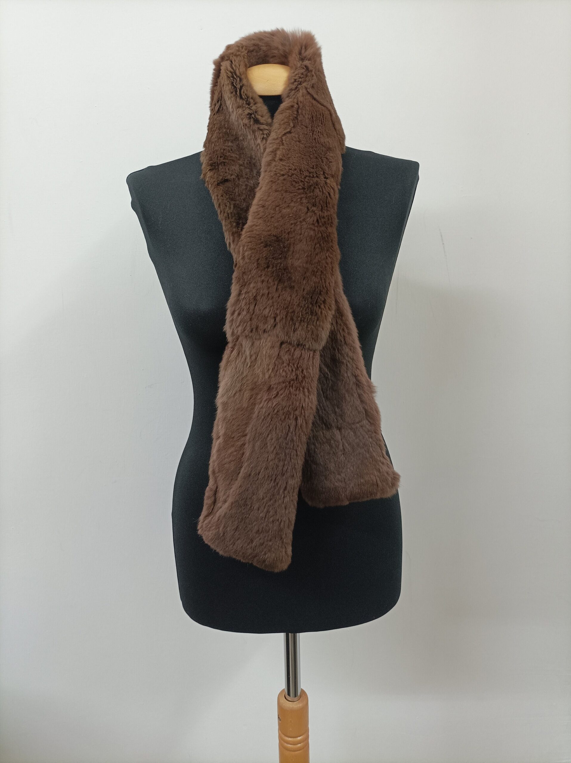 Brown Rabbit Fur Scarf: Winter Neck Warmer - Image 3