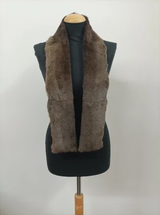 Brown Rabbit Fur Scarf: Unisex Winter Accessory