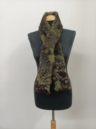 Green Rabbit Fur Scarf: Winter Neck Warmer