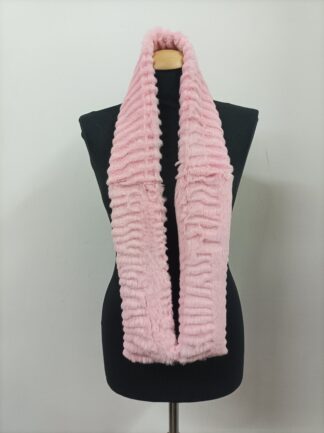 Pink Rabbit Fur Scarf: Winter Warm Unisex Accessory