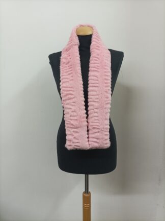 Pink Rabbit Fur Scarf: Unisex Winter Accessory