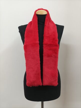 Red Rabbit Fur Scarf: Unisex Winter Accessory
