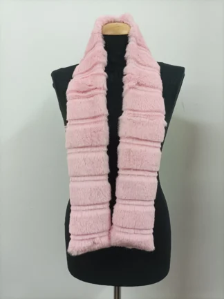 Pink Rabbit Fur Scarf: Unisex Winter Accessory