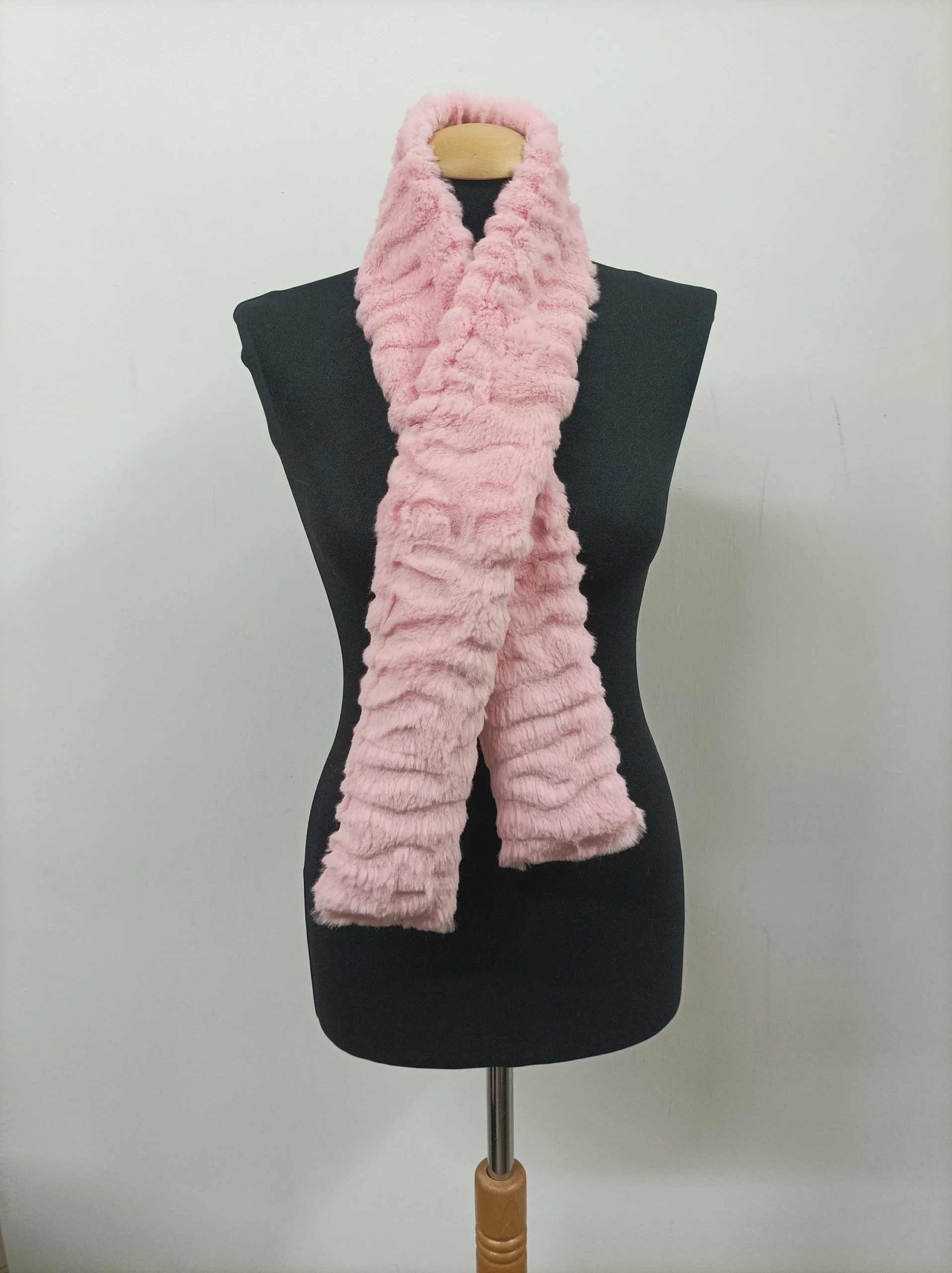 Pink Rabbit Fur Scarf: Winter Neck Warmer - Image 2