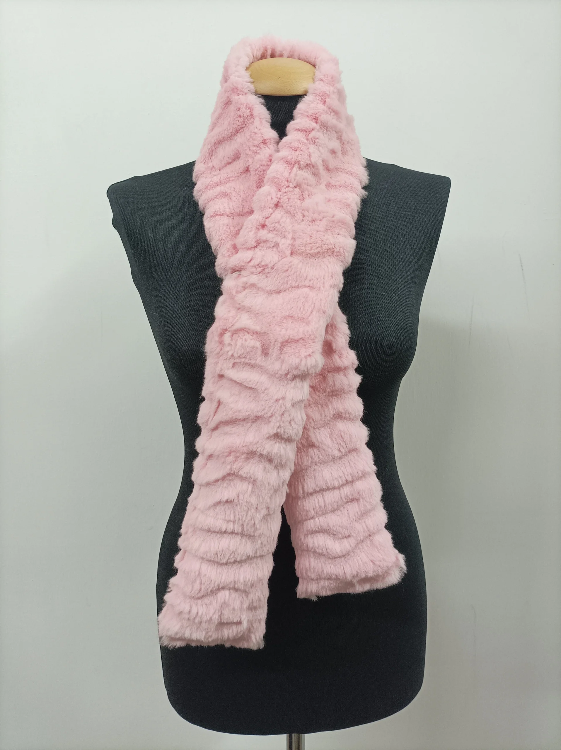 Pink Rabbit Fur Scarf: Winter Neck Warmer - Image 3