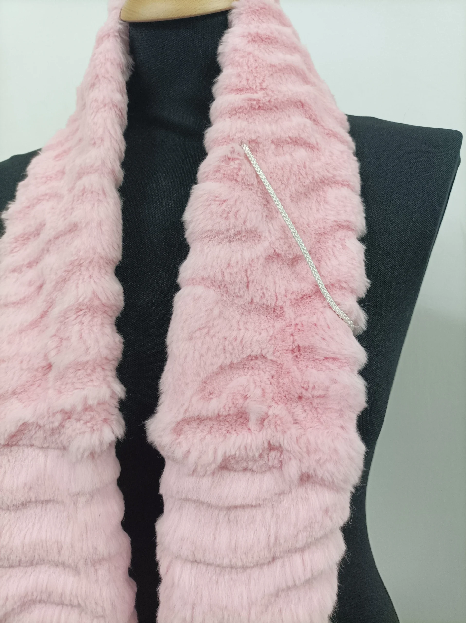 Pink Rabbit Fur Scarf: Winter Neck Warmer - Image 4