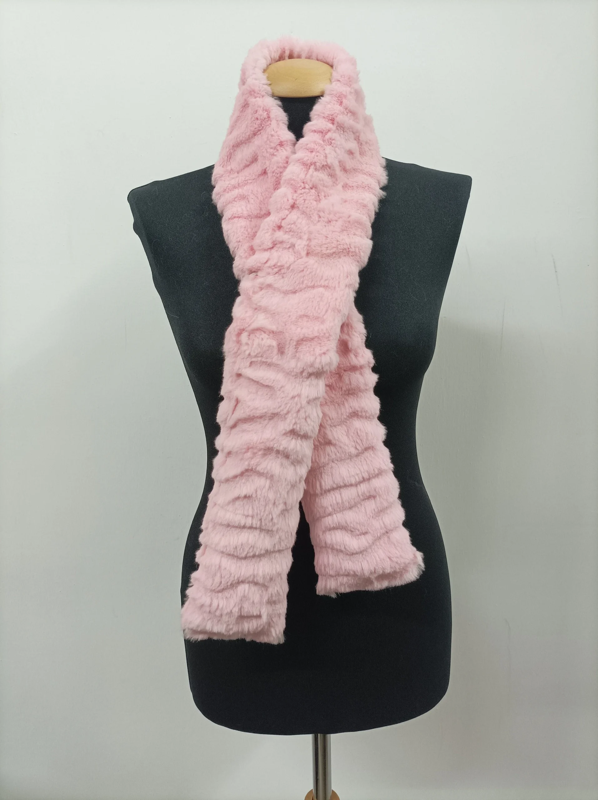 Pink Rabbit Fur Scarf: Winter Neck Warmer - Image 5
