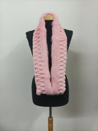 Pink Rabbit Fur Scarf: Winter Neck Warmer