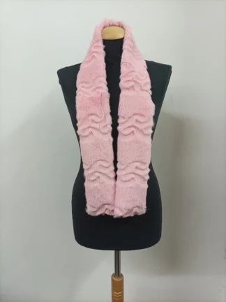 Pink Rabbit Fur Scarf: Unisex Winter Accessory