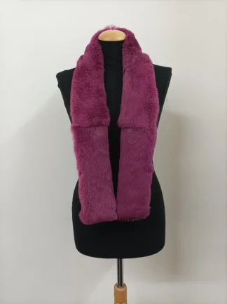 Purple Rabbit Fur Scarf: Unisex Winter Accessory
