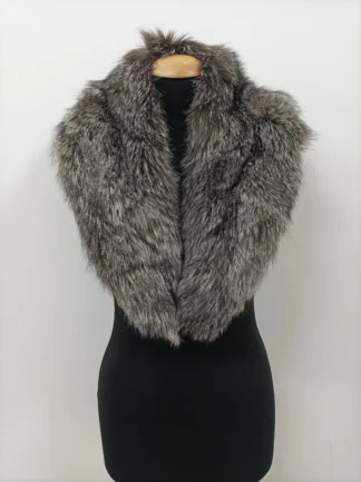 Real Fox Fur Collar: Silver Brown Winter Coat Accessory