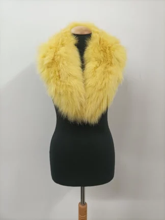 Yellow Fox Fur Collar: Winter Coat Accessory