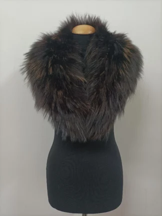 Finn Raccoon Fur Collar, Brown Winter Coat Accessory