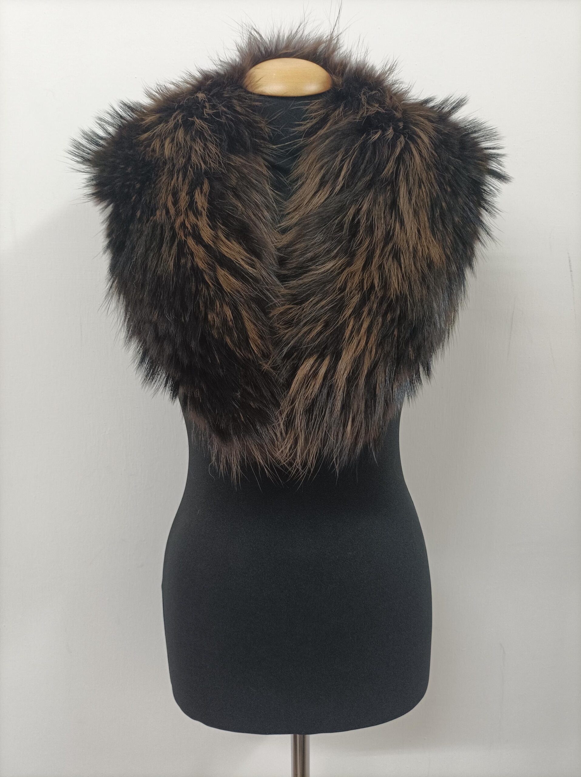 Fur collar, Fin raccoon fur collar, Real fur collar, brown collor - Image 3