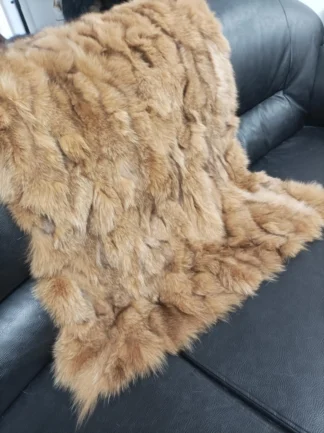 Real Fox Fur Blanket Throw: Soft Home Warmer (70x115cm)