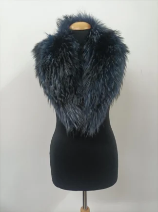 Fur collar,Finn raccoon high quality fur collar blue color, coat winter accessories
