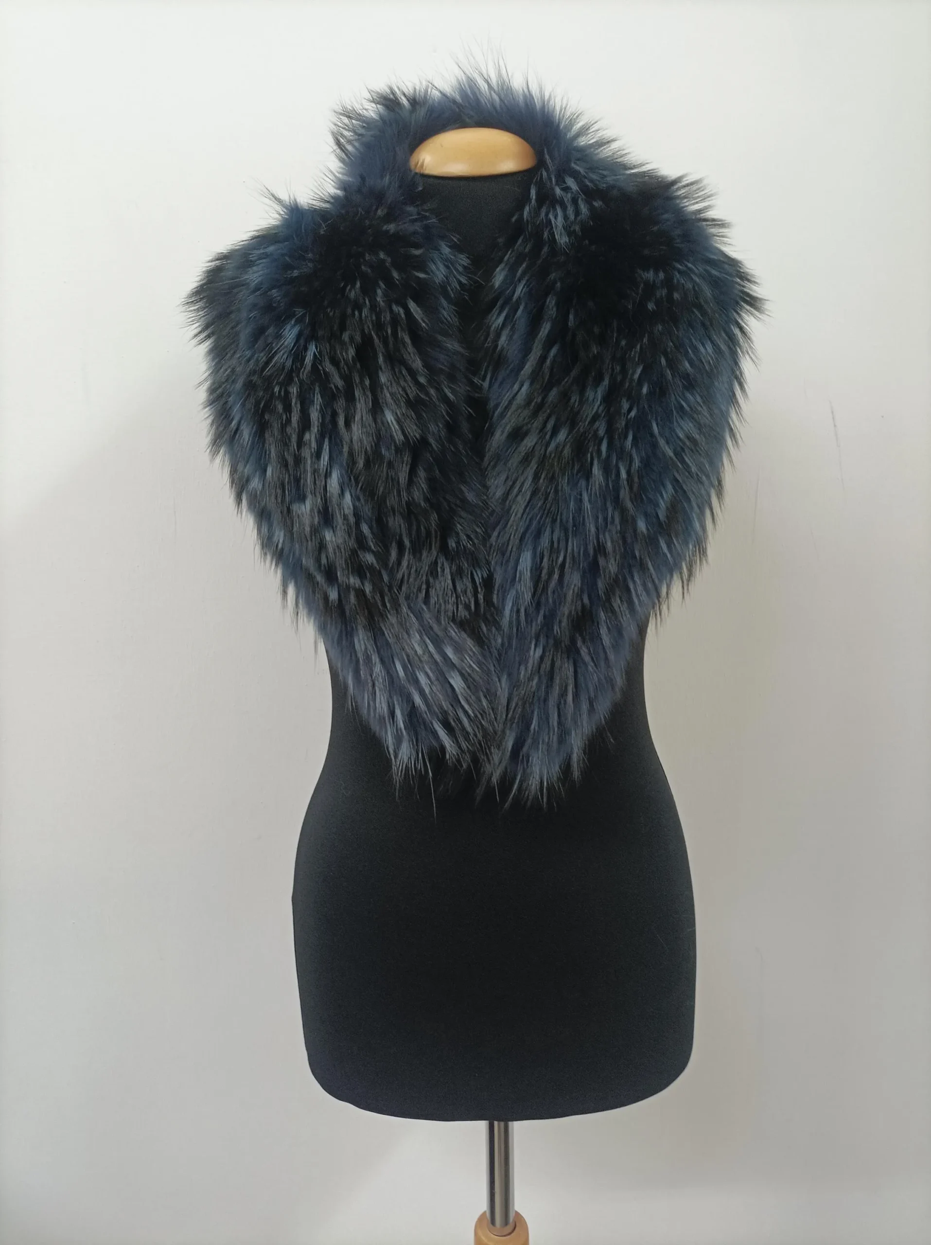 Fur collar,Finn raccoon high quality fur collar blue color, coat winter accessories