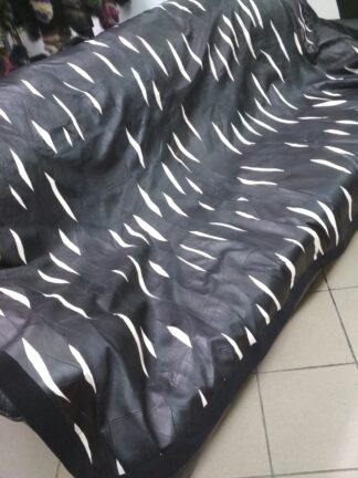 Leather blanket, black and white sofa throw cover, Couch throws.