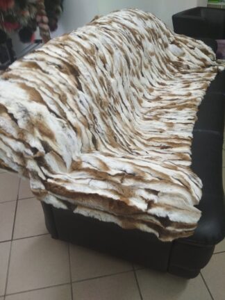 Real Orilak-Rex Rabbit Fur Blanket: Natural Color Home Throw