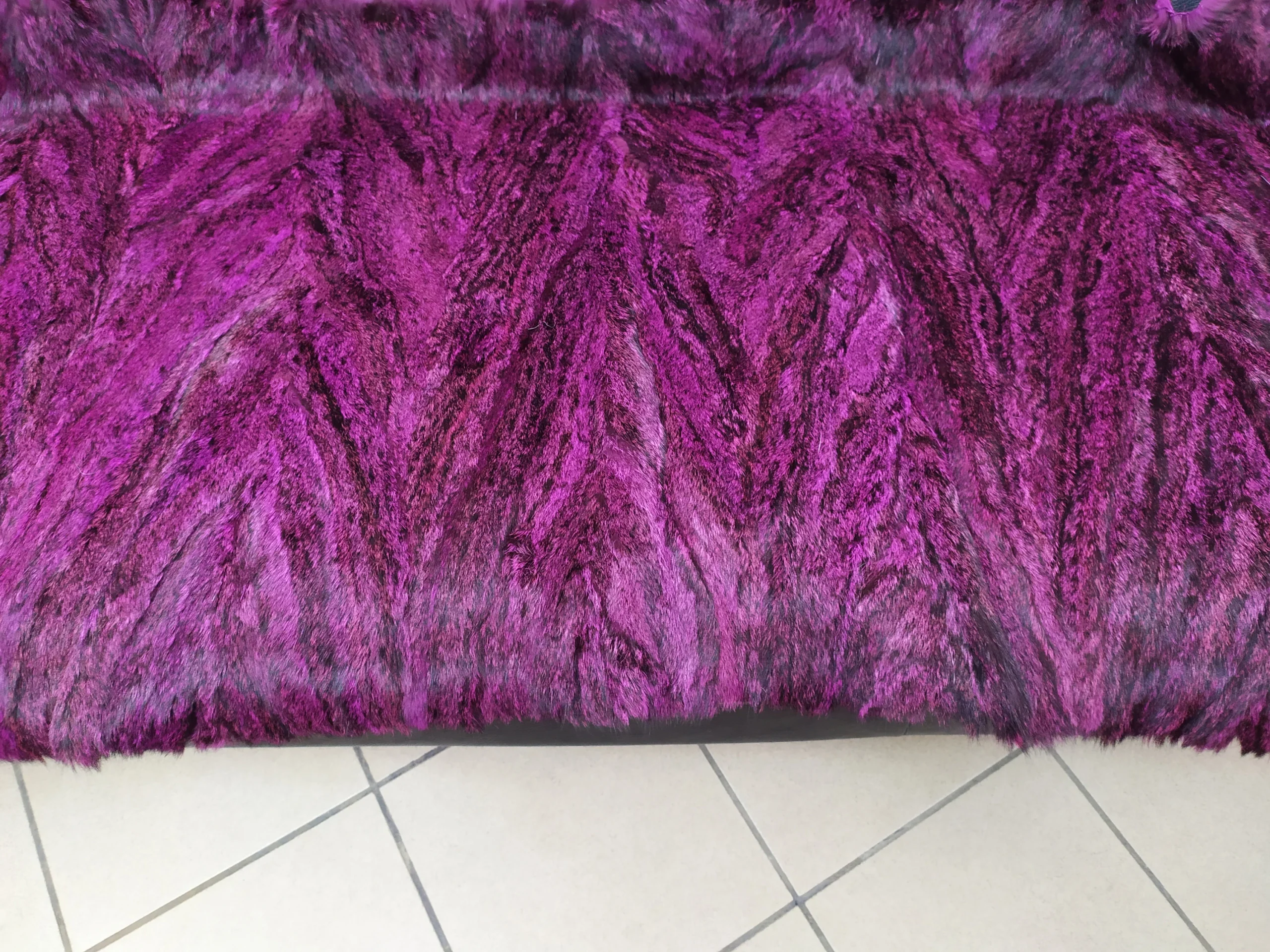 Real fur blanket purple color, Home warmer - Image 2