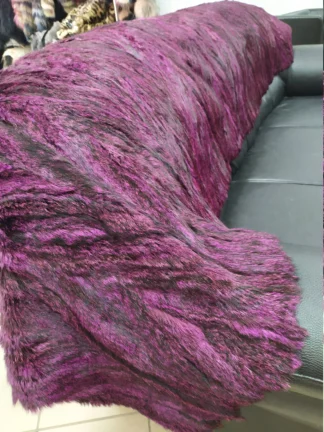 Real fur blanket purple color, Home warmer