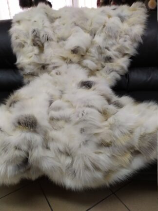 Real Fox fur blanket throw Golden Lain color, Home warmer