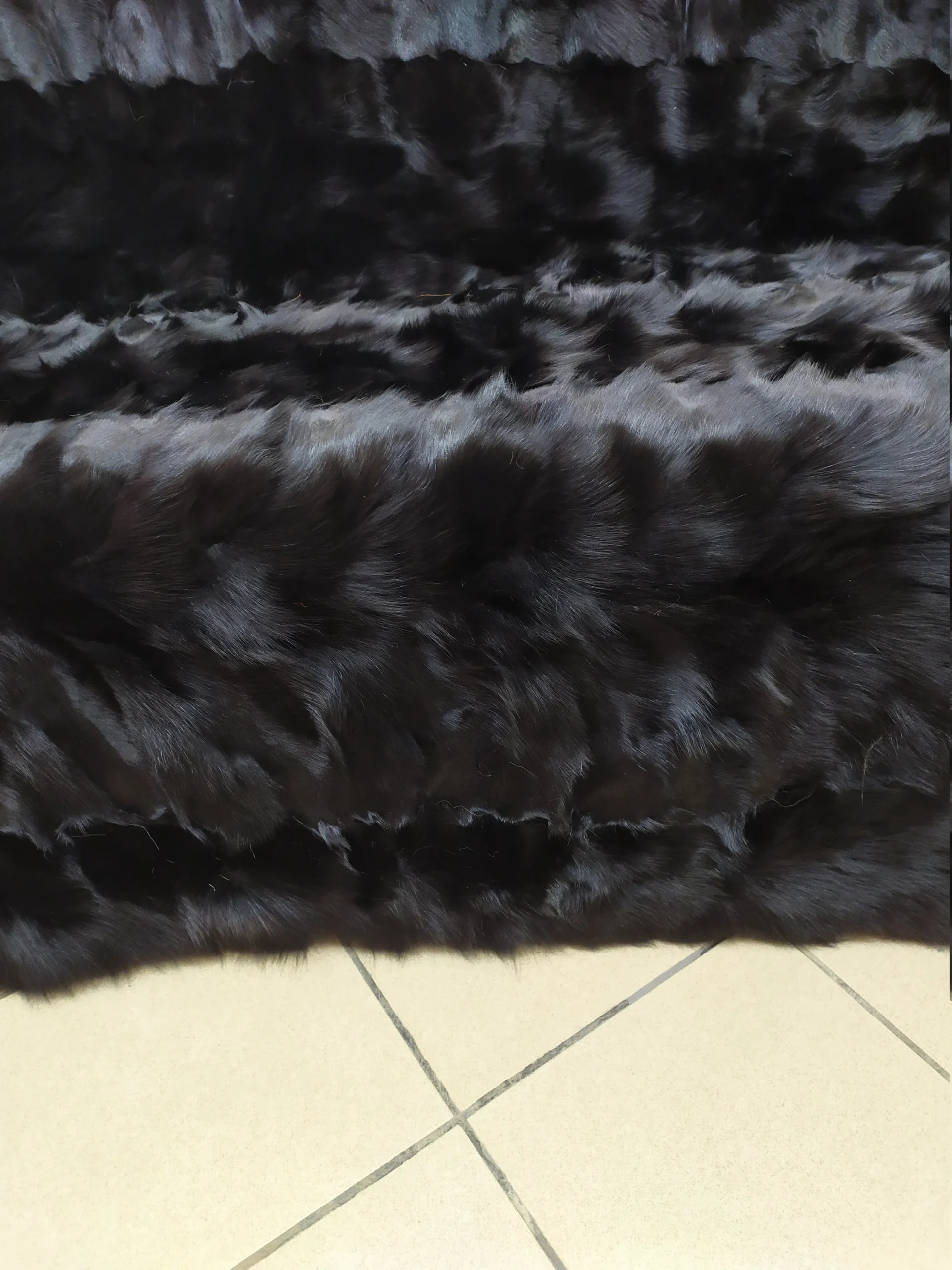 Real Fox fur blanket throw black, Home warmer - Image 5
