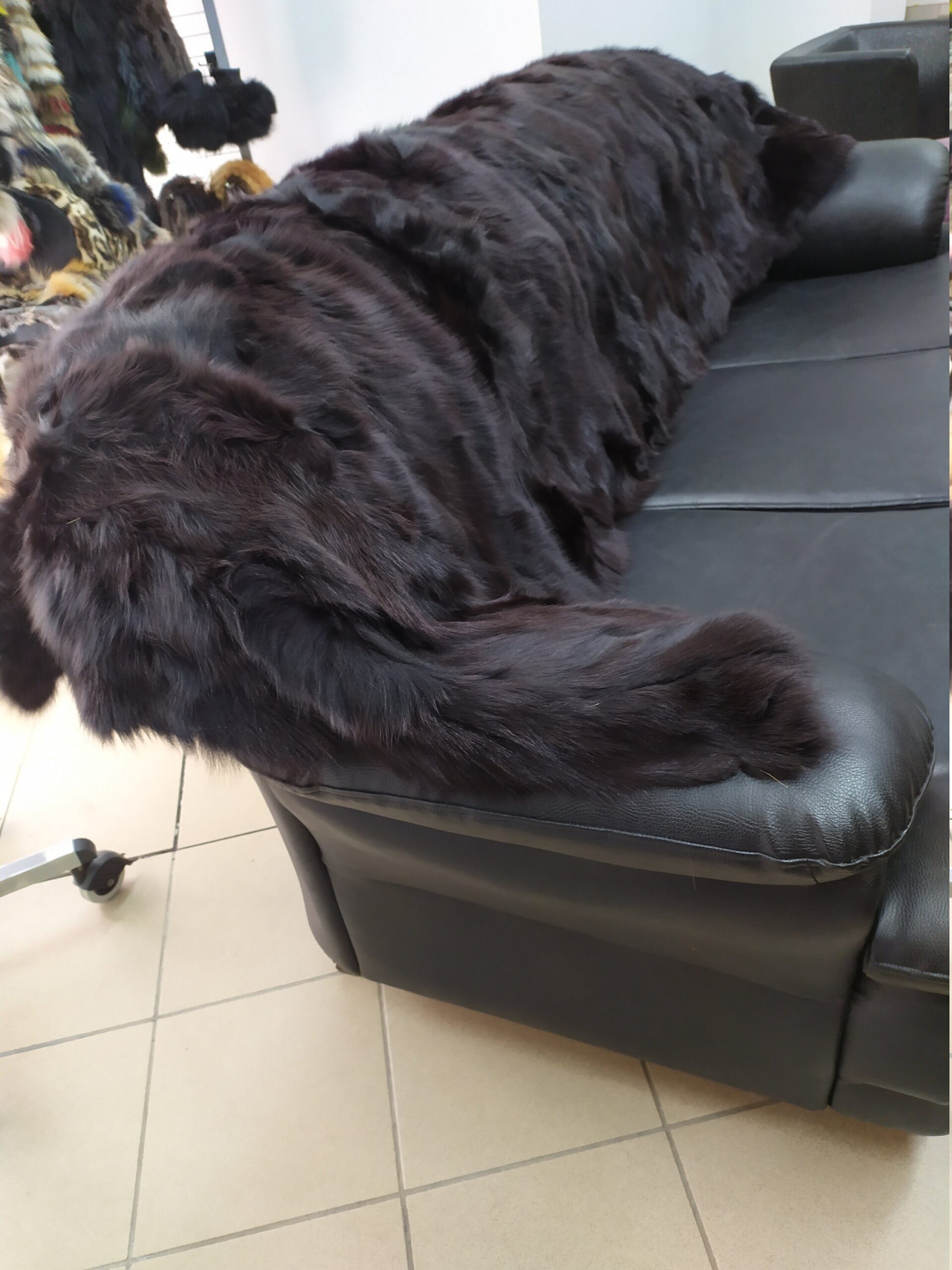 Real Fox fur blanket throw brown, Home warmer - Image 4