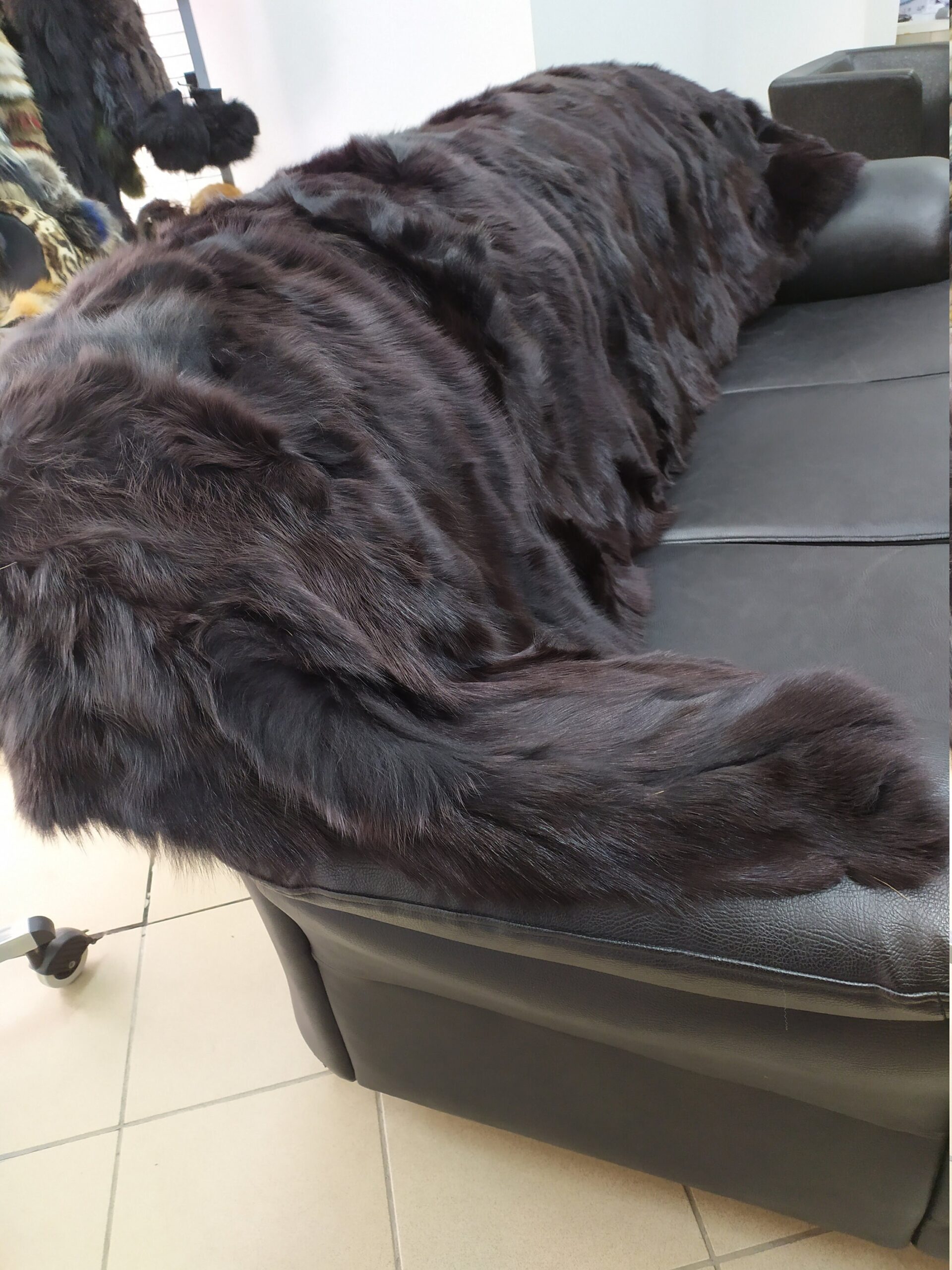 Real Fox fur blanket throw brown, Home warmer - Image 2