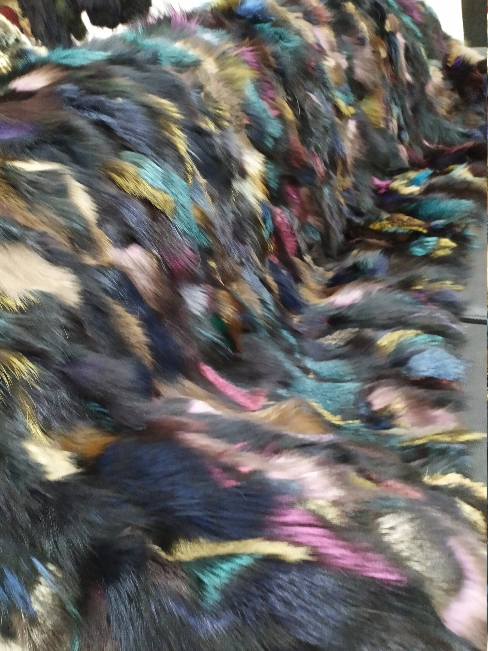 Real Fox fur blanket throw multicolor, Home warmer - Image 5