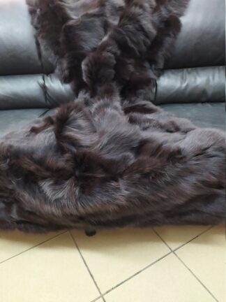 Real Fox fur blanket throw brown, Home warmer