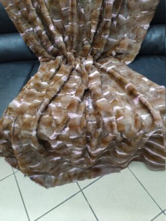 Real Martin fur blanket throw brown & pink, Home warmer