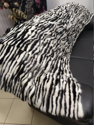 Real Mink fur blanket throw multicolor, Home warmer