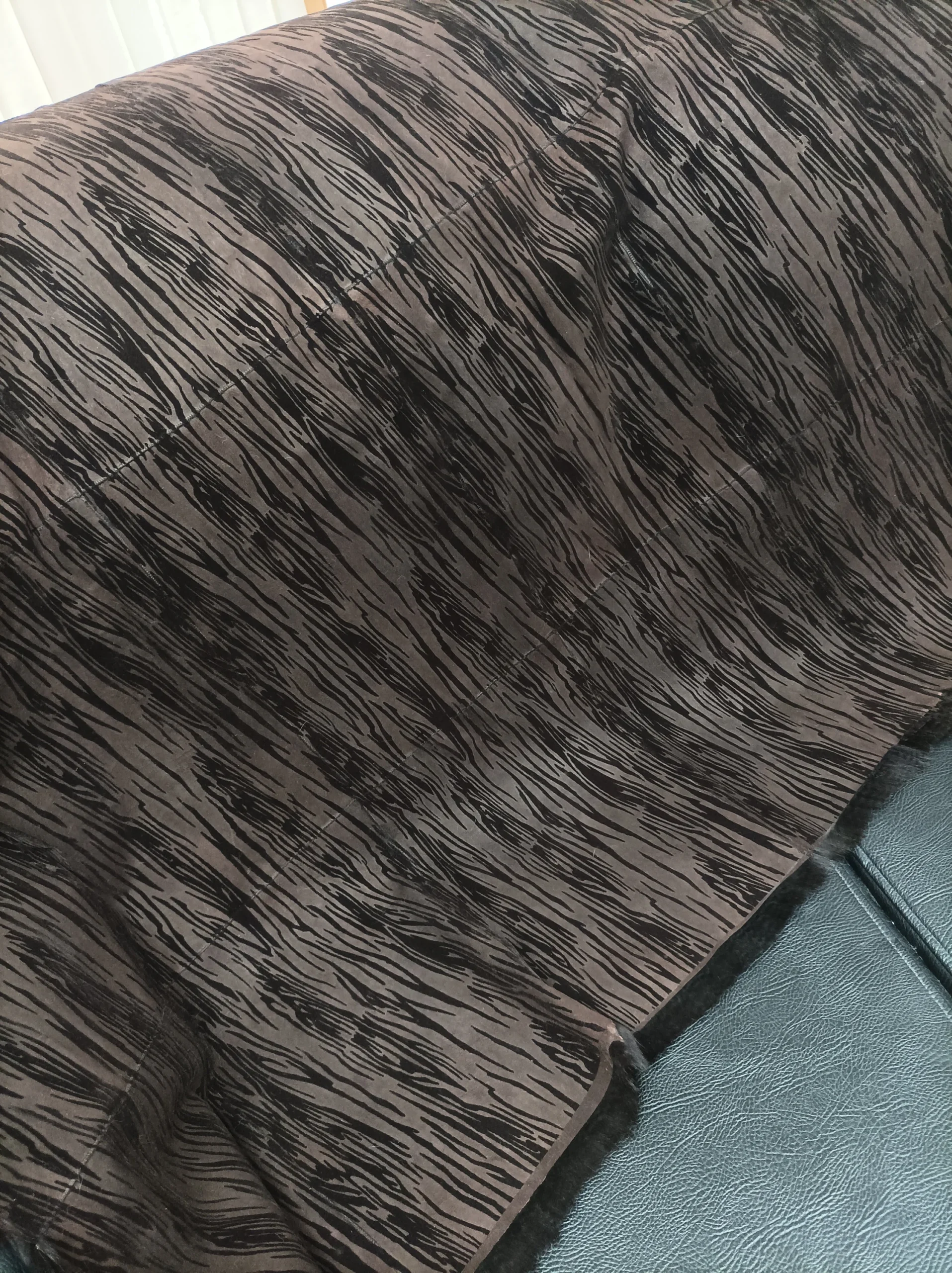 Real Rabbit fur shorn blanket throw brown color, Home warmer - Image 5