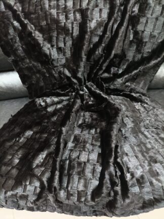 Real martin fur shorn with patterns blanket throw black color, Home warmer