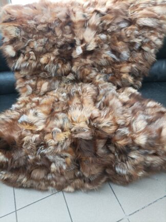 Real Fox fur blanket throw crystal color, Home warmer